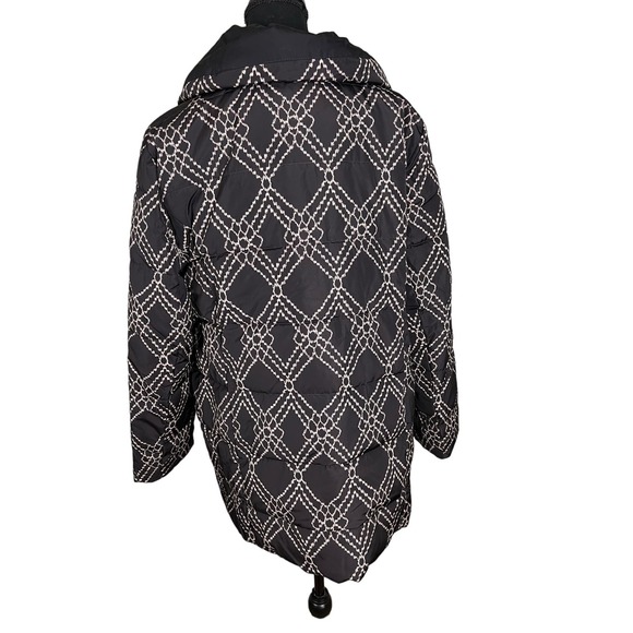 Dennis Basso Reversible Print to Solid Water Resistant Jacket NWOT BLK/ST SIZE L - Picture 3 of 7